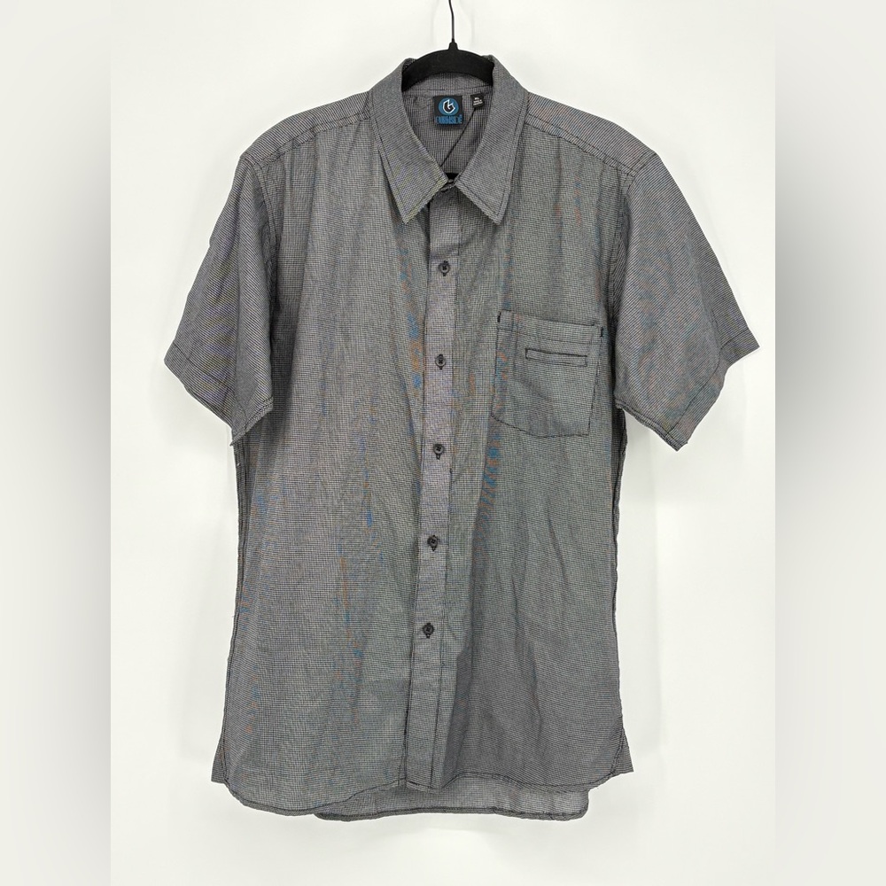 BURNSIDE Shirt Short-Sleeve Black and White Mens XL